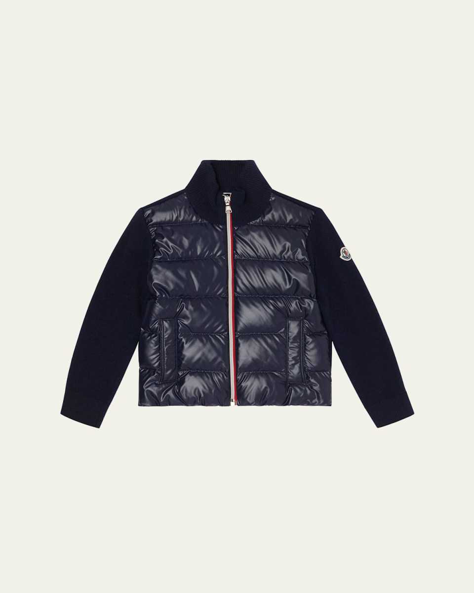 Boy's Combo Puffer Down Cardigan, Size 8-